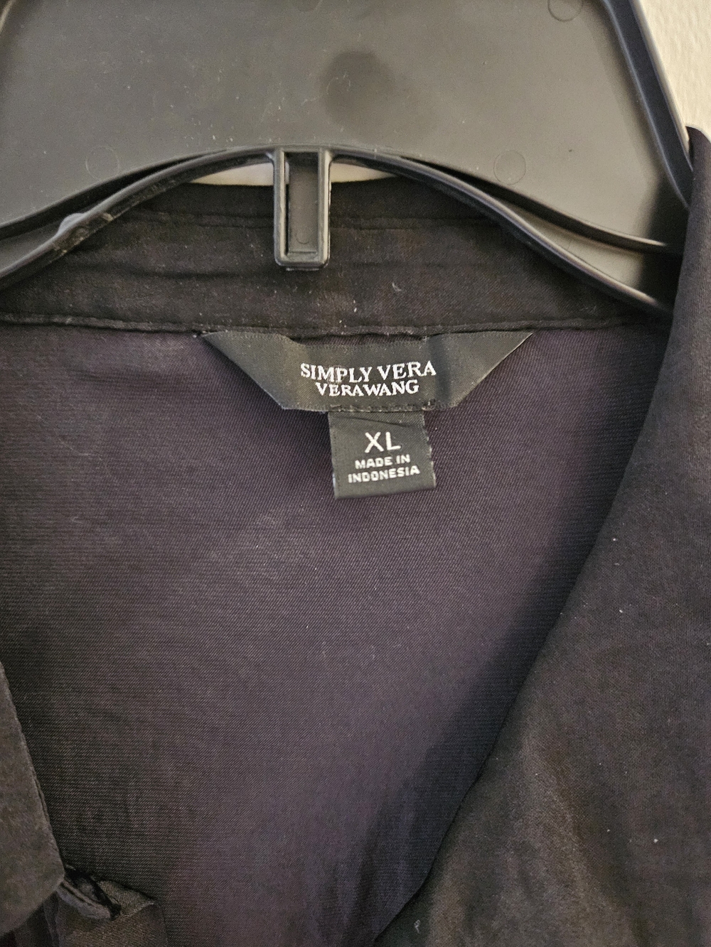Simply Vera by Vera Wang Black Tie-Front Button Down Shirt - Picture 2 of 7